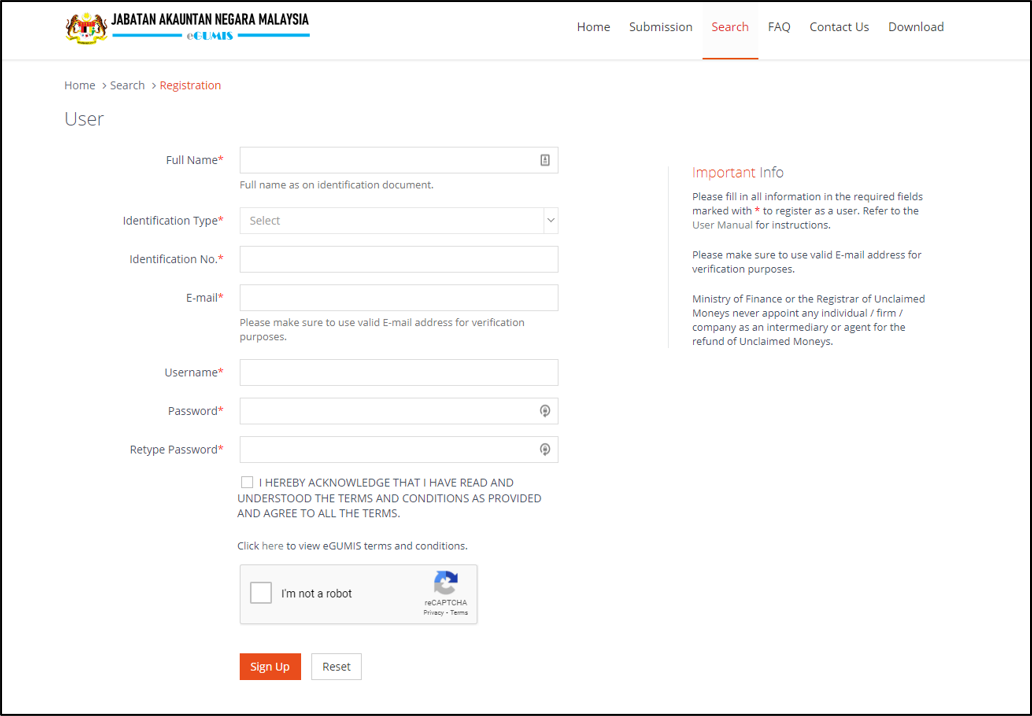 eGUMIS Registration